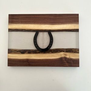 Handmade horse shoe charcuterie board
